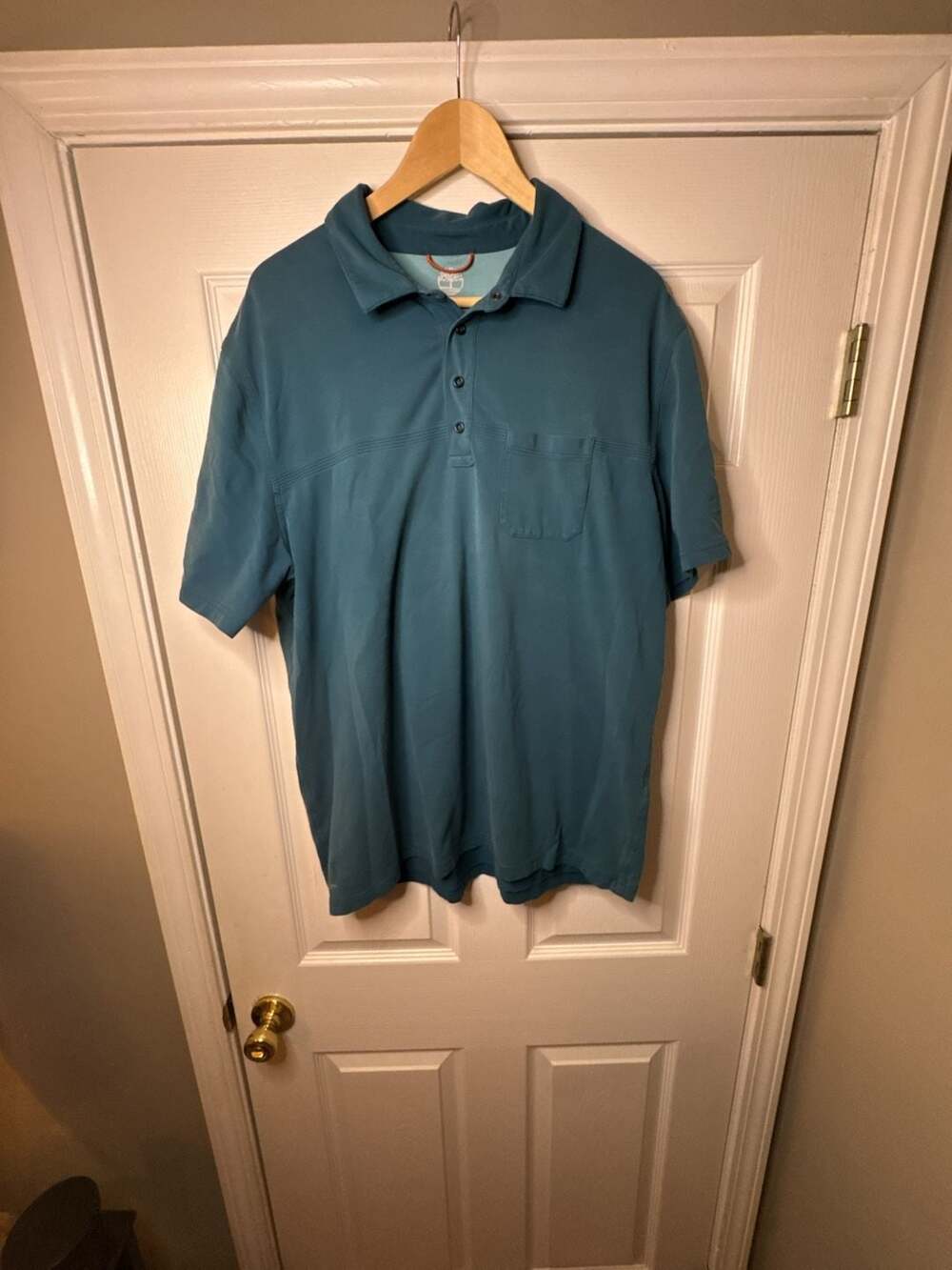 Timberland TurboDry Teal Blue Short Sleeve Performance Polo Shirt with Pocket